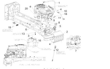 Engine Accessories Diagram and Parts List for XT1-LT42EFI (13B9A1CS010)(2019) Cub Cadet Lawn Tractor